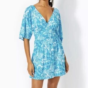 Lilly Pulitzer Parigi skirted romper XL